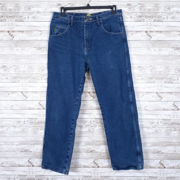 Cabela's Jeans Cabelas Mens Flannel Lined Jeans 34x3 Blue 703a